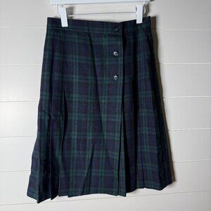Casual Corner Black Watch Tartan Plaid Skirt 100% Wool Sz 12